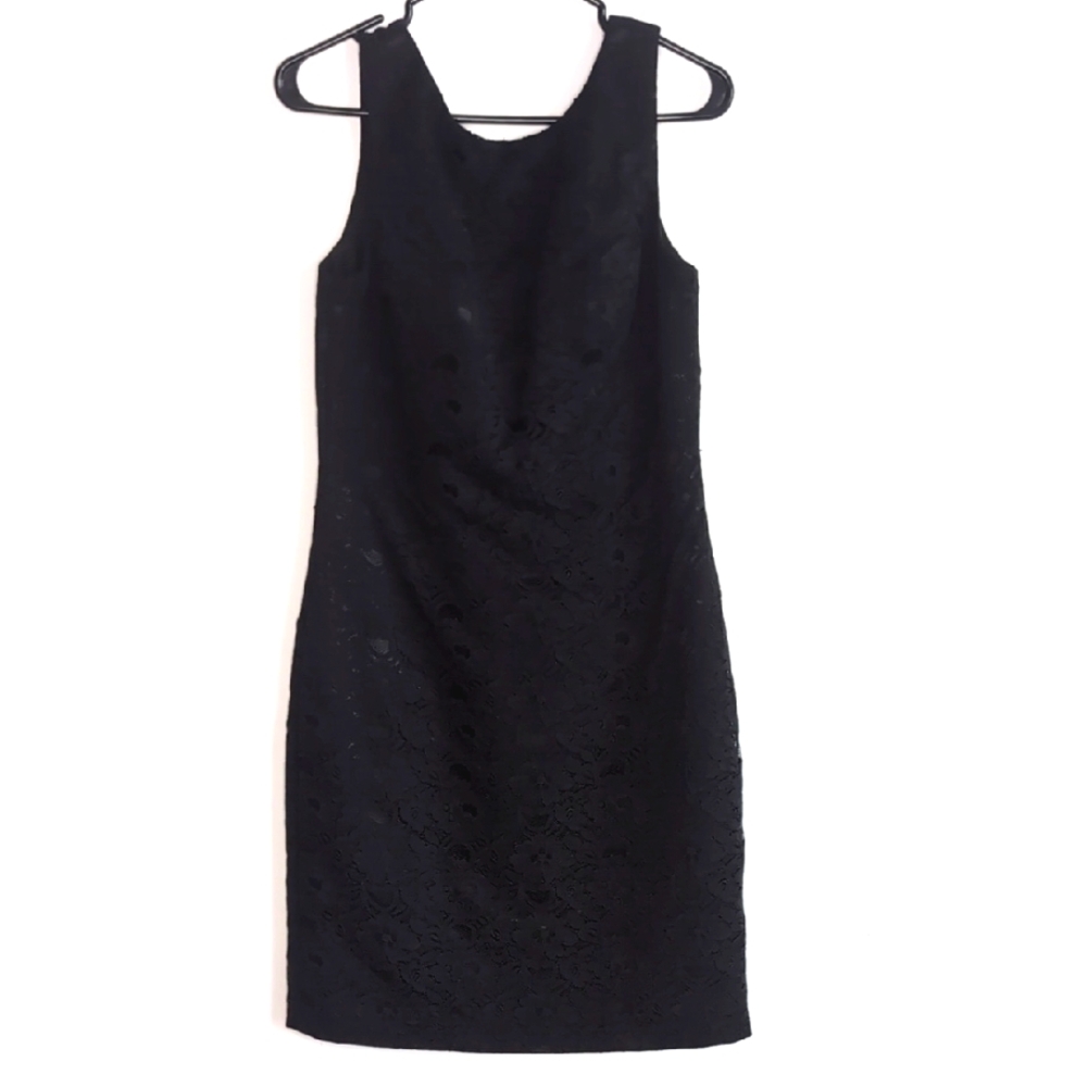 Symphony of Venus‎ Women's Extra Large Black Low Back Sleeveless Midi Dress